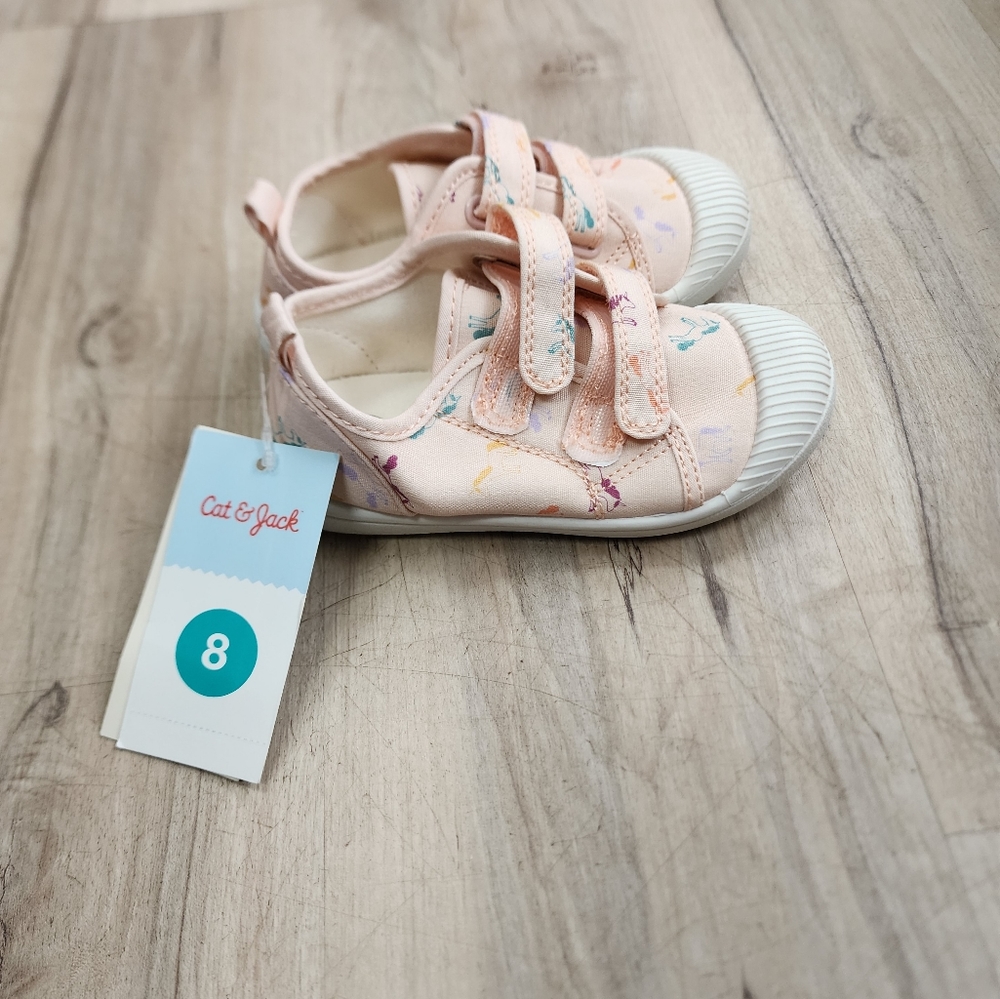 Cat & Jack Velcro Toddler Parker Sneakers Pink Size 8